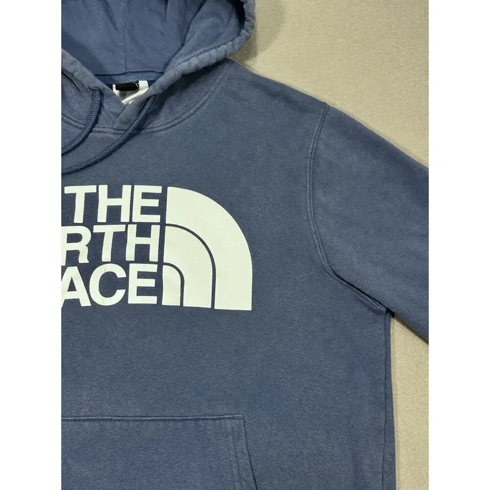 Men’s The North Face Hoodie Size M Blue Large Logo Pullover Sweatshirt